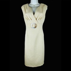 Connected Sleeveless Maize Cream Vanilla Sheath Dress
